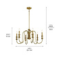 Karthe 6 Light Chandelier Natural Brass люстра 52470NBR Kichler — фото 10