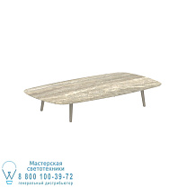 STYLETTO НИЗКИЙ СТОЛ ДЛЯ ГОСТИНОЙ 220x120CM, АЛЮМИНИЕВЫЕ НОЖКИ, ПЕСОЧНАЯ КЕРАМИКА, СТОЛЕШНИЦА TRAVERTINO Royal Botania