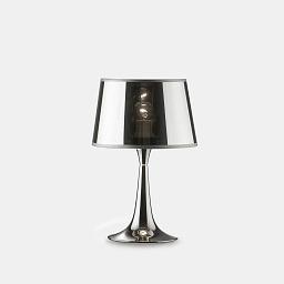 032368 Ideal lux London настольная лампа с хромированным купольным абажуром на тонкой ножке