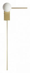 10132/G Gold Loft It Meridian настенное бра с белым плафоном и тонкой стойкой золотого цвета