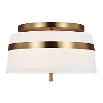 Cordtlandt Small Semi-Flush Mount патинированная латунь с льняными абажурами