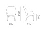 Babila Мягкое тканевое кресло с подлокотниками Pedrali 2759