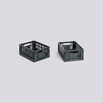 Ящик для хранения HAY Colour Crate Mini, набор из 2 шт., угольно-серый