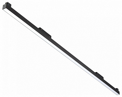 встраиваемый линейный трековый светильник чёрного цвета с рассеянным светом 48V