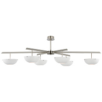 Valencia Grande Six Light Chandelier полированный никель с матовым белым