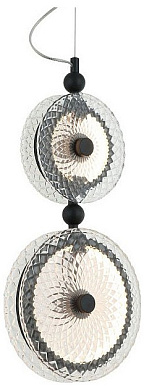 подвесной светильник с двумя стеклянными дисками черный