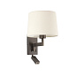 68492-02 ARTIS BRONZE WALL LAMP WITH READER BEIGE LAMPSHADE настенный светильник Faro barcelona