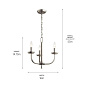 Kennewick 3 Light Chandelier Brushed Nickel люстра 52383NI Kichler