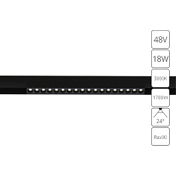 A4675PL-1BK Arte Lamp LINEA светильник для магнитного трека с линейным модулем 23 мм 48V