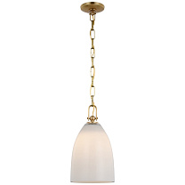 Andros Medium Pendant антично-патинированная латунь с белым стеклом
