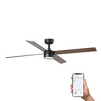 RUDDER L 4 LED Black/walnut fan TUYA