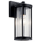 Barras 11.5" 1 Light Outdoor Wall Light with Clear Ribbed Glass Black уличный настенный светильник 59022BK Kichler — фото 1