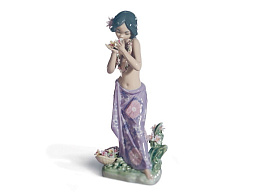 1001480 Lladro Aroma Of The Islands фарфоровая фигурка женщины с цветком в руке