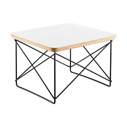 20119533 Vitra Occasional Квадратный прикроватный столик белый с чёрным основанием