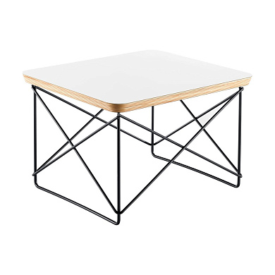 20119533 Occasional Vitra Квадратный прикроватный столик белый с чёрным основанием