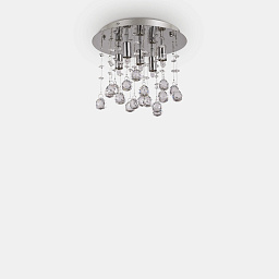 094649 Ideal lux Moonlight потолочный светильник с хрустальными подвесками на хромированном основании