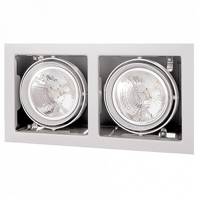 встраиваемый потолочный светильник с двумя линзами белый