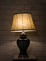 Smoked Cut Glass And Oval Shade Table Lamp настольная лампа FOS Lighting Smoke-CutGlass-S-Oval14-TL1