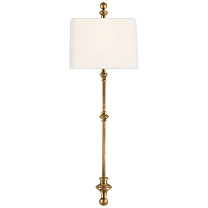 Cawdor Stanchion Wall Light антично-патинированная латунь с льняным абажуром