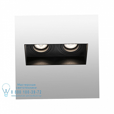 40123 HYDE Trimless black orientable square recessed lamp without frame 2L встраиваемый светильник Faro barcelona