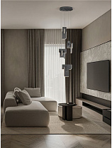 Triac Dimmable Silver Gray Metal & Acrylic LED 52Watt 220-240Volt 2002Lm IP20 3000K D:35 H:200 cm