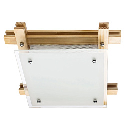 A6460PL-2BR Arte Lamp ARCHIMEDE потолочный светильник с деревянной рамкой и матовым стеклом