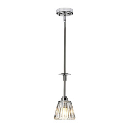 BATH-AGATHA1P-PC Elstead Agatha одноламповый подвесной светильник с прозрачным стеклянным плафоном на штанге