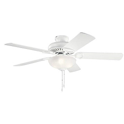 339501MWH Kichler Sutter place select потолочный вентилятор с белыми лопастями и матовым корпусом