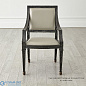 Seine Arm Dining Chair-Black w/Grey Leather Global Views кресло