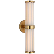 Ranier Double Bath Light натуральная латунь с прозрачными стеклянными стержнями