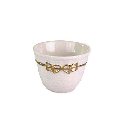 Dressage white & gold arabic coffee cup чашка, Villari