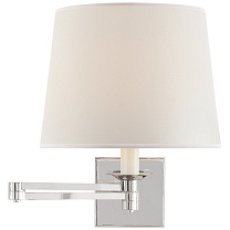 Evans Swing Arm Sconce полированный никель с перкальным абажуром