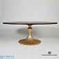 Flute Table Top-Oval-Walnut-78 Global Views стол