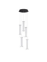 Triac Dimmable Matt Black Metal, Satin Nickel & Clear Acrylic LED 21 Watt 220-240 Volt 1470Lm IP20 2700K D:32 H:150 cm