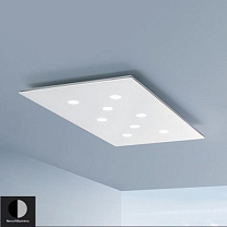 POP PLAFONIERA 45x25 22,5W 220V  NERO-  ALLUMINIO SATINATO