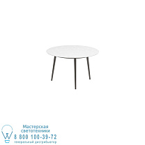 STYLETTO STANDARD ОБЕДЕННЫЙ СТОЛ Ø 120 СМ АЛЮМИНИЕВЫЕ НОЖКИ БРОНЗОВАЯ КЕРАМИЧЕСКАЯ СТОЛЕШНЯ БЕЛЫЙ Royal Botania