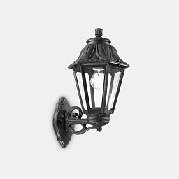 101491 Ideal lux Dafne уличный настенный светильник в классическом стиле с черным корпусом и стеклянным плафоном