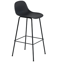 58920 Muuto Fiber барный стул черный с изогнутым сиденьем 65 см
