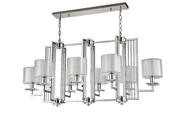 NICOLAS SP8 L1000 NICKEL/WHITE Crystal Lux NICOLAS подвесная люстра с восемью плафонами в никелевом оформлении
