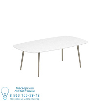 STYLETTO СТАНДАРТНЫЙ ОБЕДЕННЫЙ СТОЛ 220x120CM АЛЮМИНИЕВЫЕ НОЖКИ С ПЕСОЧНО-КЕРАМИЧЕСКОЙ СТОЛЕШНИЦЕЙ БЕЛЫЙ Royal Botania