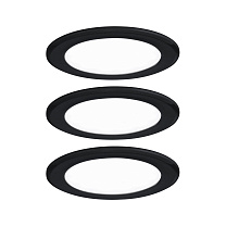 Recessed furniture light 3-piece set round 3x2