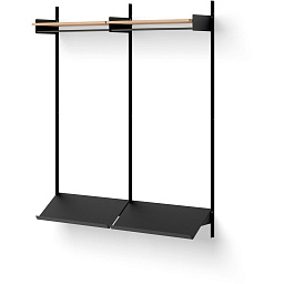 41964 New Works New Works Shelving System настенная система хранения с дубовыми полками и черным каркасом
