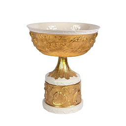 0006886-602 Villari Taormina чаша на ножке с рельефным орнаментом цвета золота