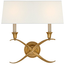 Cross Bouillotte Large Sconce антично-патинированная латунь с льняным абажуром