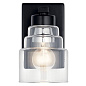 Vionnet 8.5" 1 Light Wall Sconce with Clear Glass Black настенный светильник 55010BK Kichler — фото 2