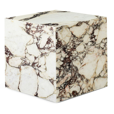 71009-002264 Audo Copenhagen Plinth Приставной столик Cubic 40x40 см, мрамор Calacatta Viola