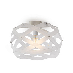 120050001 Emporium Nuclea потолочный светильник с круглым плетёным корпусом белый матовый