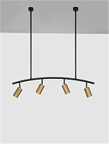 Black & Gold Aluminium LED GU10 4x10 Watt 100-240 Volt IP20 Bulb Excluded L: 96.5 H: 90 cm