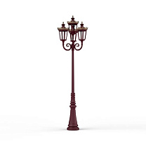 Louvre N° 11; one-piece clear glass Built-in LED 2700°K warm white 4x13W; Wine red