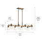 Aivian 42" 8 Light Linear Chandelier with Clear Glass Weathered Brass люстра 52400WBR Kichler — фото 3